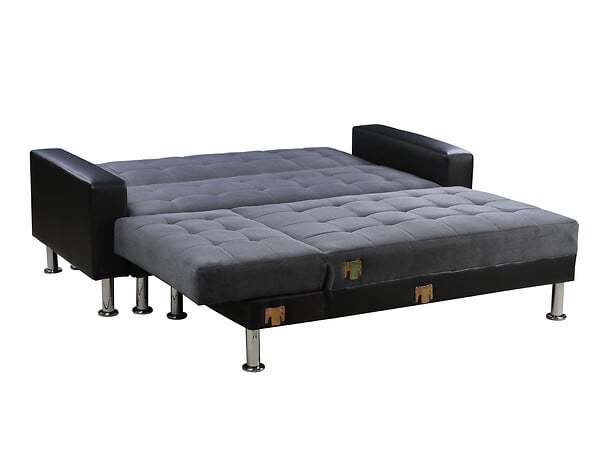 HABITAT ET JARDIN - Canapé d'angle convertible et réversible "Theo" - 4 places - Noir / Gris - large