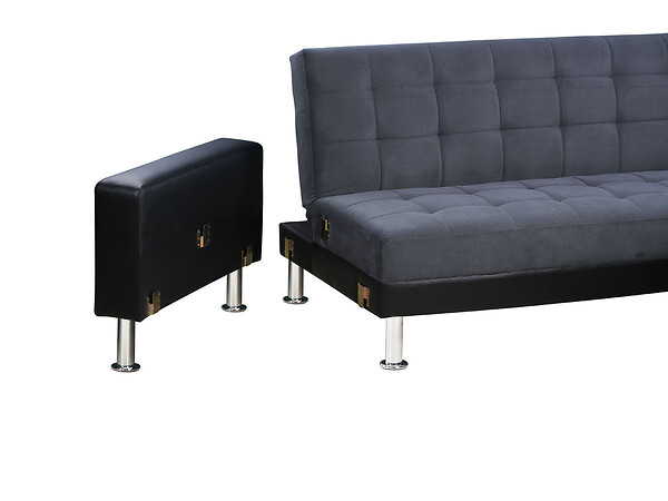 HABITAT ET JARDIN - Canapé d'angle convertible et réversible "Theo" - 4 places - Noir / Gris - large
