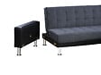 HABITAT ET JARDIN - Canapé d'angle convertible et réversible "Theo" - 4 places - Noir / Gris - vignette