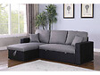 HABITAT ET JARDIN - Canapé d'angle convertible/ réversible avec coffre "Alain" - 3 places - Gris / Noir - vignette
