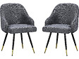 HABITAT ET JARDIN - Lot de 2 chaises en tissu "Harmony" - 54 x 57 x 90 cm - Gris - vignette