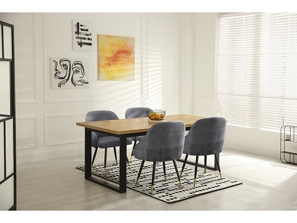 HABITAT ET JARDIN - Lot de 2 chaises en tissu "Harmony" - 54 x 57 x 90 cm - Gris - large