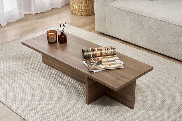 HABITAT ET JARDIN - Table basse en bois "Harbor" - 120 x 45 x 30 cm - Noyer - large