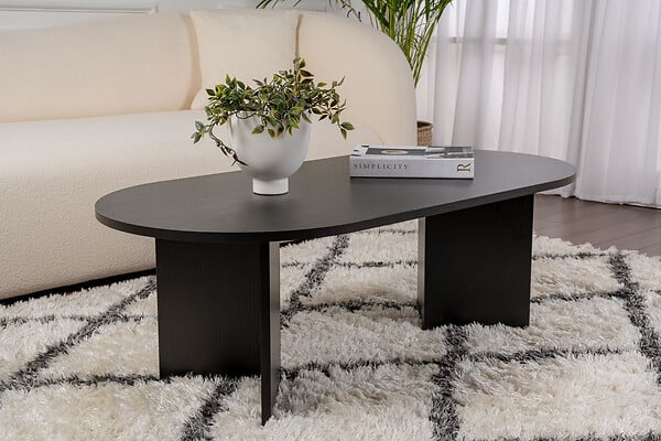 HABITAT ET JARDIN - Table basse en bois "Sable" - 60 x 119 x 40 cm - Bois Noir - large
