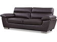 HABITAT ET JARDIN - Canapé fixe en cuir reconstitué et PVC "Dallas" - 210 x 88 x 90 cm - 3 places - Chocolat - vignette