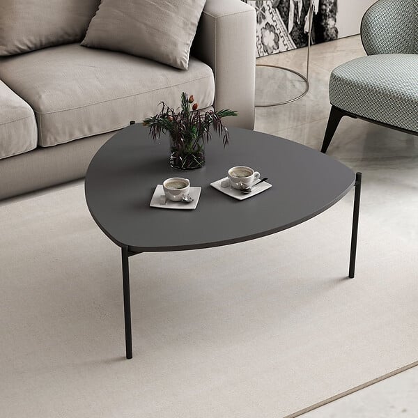 HABITAT ET JARDIN - Table basse en bois "Lenny" - 90 x 89 x 40 cm - Anthracite - large