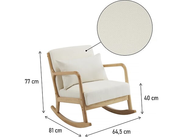 HABITAT ET JARDIN - Fauteuil à bascule style scandinave bouclette et bois " Clinton " - Beige - large