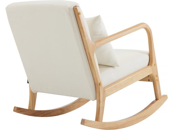 HABITAT ET JARDIN - Fauteuil à bascule style scandinave bouclette et bois " Clinton " - Beige - large