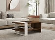 HABITAT ET JARDIN - Table basse en bois "Gaye" - 80 x 50 x 35 cm - Noyer, Blanc - vignette