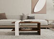 HABITAT ET JARDIN - Table basse en bois "Gaye" - 80 x 50 x 35 cm - Noyer, Blanc - vignette