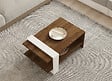 HABITAT ET JARDIN - Table basse en bois "Gaye" - 80 x 50 x 35 cm - Noyer, Blanc - vignette