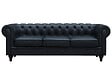 HABITAT ET JARDIN - Canapé fixe Chesterfield "Aliza" - 208 x 82 x 70 cm - 3 places - Noir - vignette
