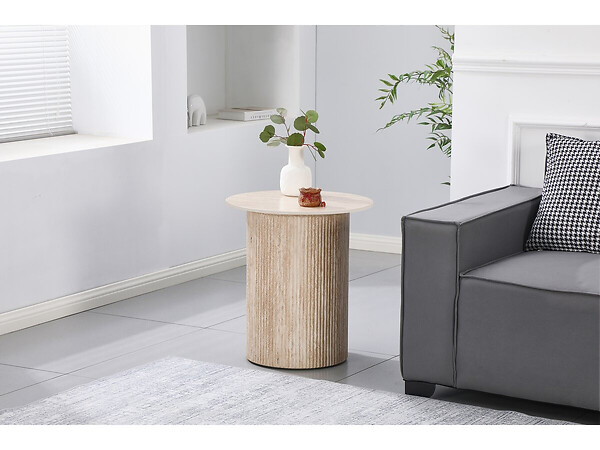 HABITAT ET JARDIN - table d'appoint, bout de canapé, table de chevet en céramique "Eclat" - 50 x 50 cm - Marron - large