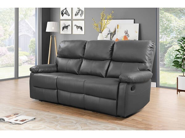 HABITAT ET JARDIN - Canapé relax "Lincoln" - 197 x 89 x 103 cm - 3 places - Gris - large