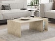 HABITAT ET JARDIN - Table basse en bois "Memo" - 86 x 50 x 32 cm - Travertin - vignette
