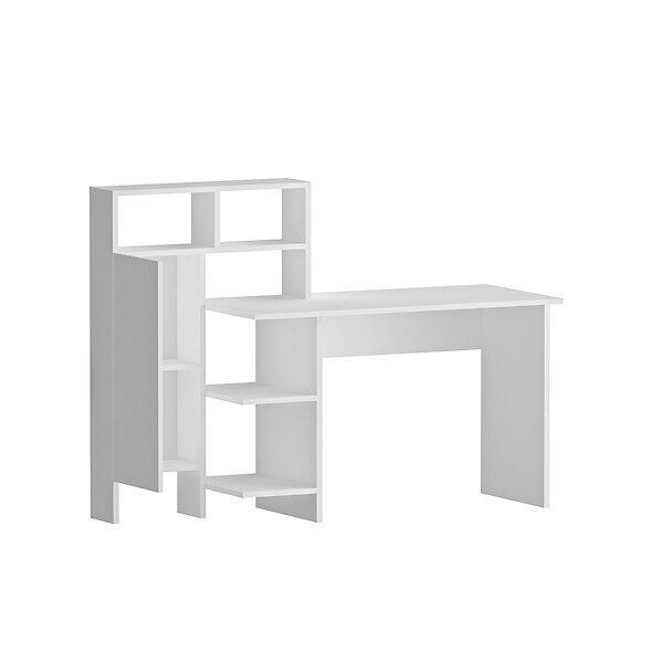 HABITAT ET JARDIN - Bureau en bois "Bugra" - 135 x 60 x 111 cm - Blanc - large