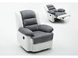 HABITAT ET JARDIN - Fauteuil relax "Buckingham" - 85 x 93 x 100 cm - Blanc / Gris clair - vignette