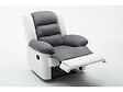 HABITAT ET JARDIN - Fauteuil relax "Buckingham" - 85 x 93 x 100 cm - Blanc / Gris clair - vignette