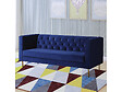 HABITAT ET JARDIN - Canapé fixe en velours "Bruce" - 196 x 76 x 82 cm - 3 places - Bleu foncé - vignette