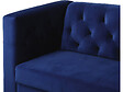 HABITAT ET JARDIN - Canapé fixe en velours "Bruce" - 196 x 76 x 82 cm - 3 places - Bleu foncé - vignette