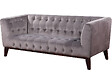 HABITAT ET JARDIN - Canapé droit fixe en velours "Vanessa" - 3 places - Gris clair - vignette
