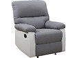 HABITAT ET JARDIN - Fauteuil relax "Lincoln" - 90 x 89 x 103 cm - Blanc/Gris clair - vignette