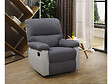 HABITAT ET JARDIN - Fauteuil relax "Lincoln" - 90 x 89 x 103 cm - Blanc/Gris clair - vignette