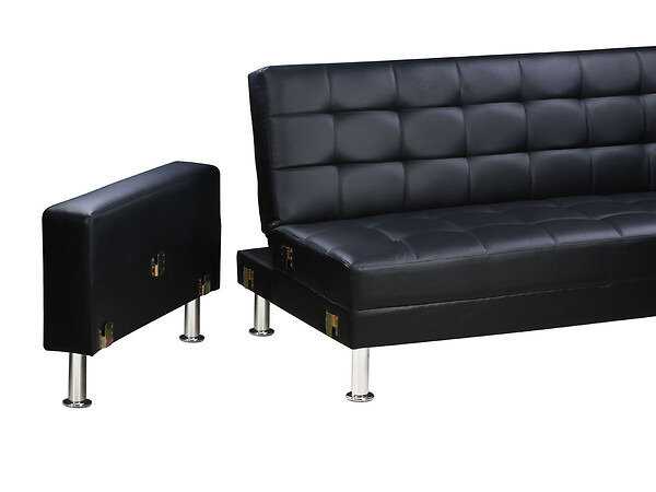 HABITAT ET JARDIN - Canapé d'angle convertible et réversible "Theo" - 260 x 82/144 x 81 cm - 4 places - Noir - large