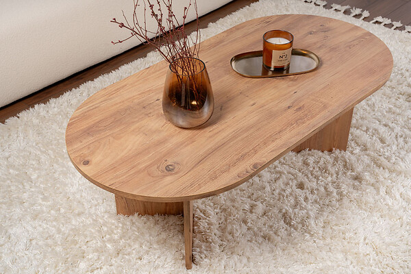 HABITAT ET JARDIN - Table basse en bois "Sable" - 60 x 119 x 40 cm - Pin atlantique - large
