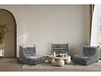 HABITAT ET JARDIN - Lot de 3 chauffeuses pour canapé modulables en tissu texturé "Velasca" - Gris - vignette