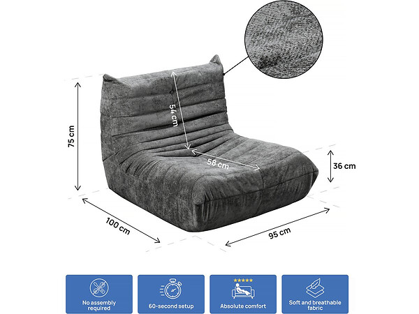 HABITAT ET JARDIN - Lot de 3 chauffeuses pour canapé modulables en tissu texturé "Velasca" - Gris - large
