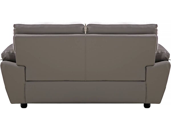 HABITAT ET JARDIN - Canapé fixe en cuir reconstitué et PVC " Dallas" - 169 x 88 x 90 cm - 2 places - Gris/Blanc - large