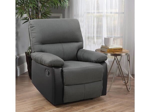 HABITAT ET JARDIN - Fauteuil relax "Lincoln" - 90 x 89 x 103 cm - Noir/Gris foncé - large