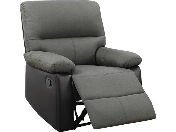 HABITAT ET JARDIN - Fauteuil relax "Lincoln" - 90 x 89 x 103 cm - Noir/Gris foncé - large