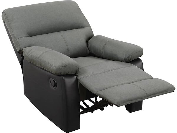 HABITAT ET JARDIN - Fauteuil relax "Lincoln" - 90 x 89 x 103 cm - Noir/Gris foncé - large