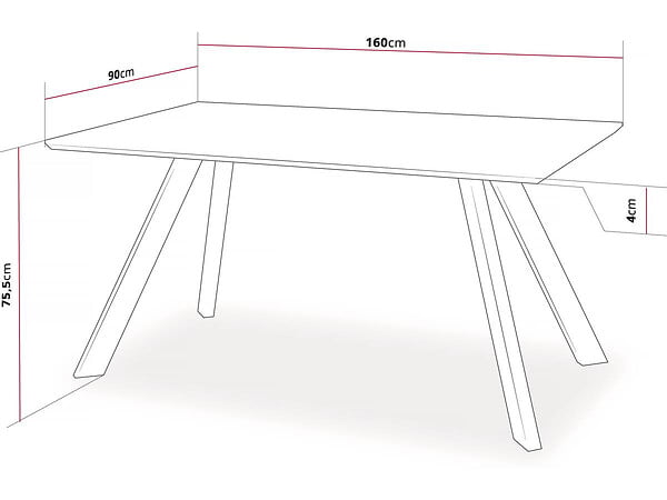 HABITAT ET JARDIN - Table repas "Manhattan" Chêne / Noir - 160 x 90 x 75,5 cm - large