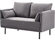 HABITAT ET JARDIN - Canapé fixe tissu "Rudy" - 132 x 78 x 88 cm - 2 places - Gris foncé - vignette