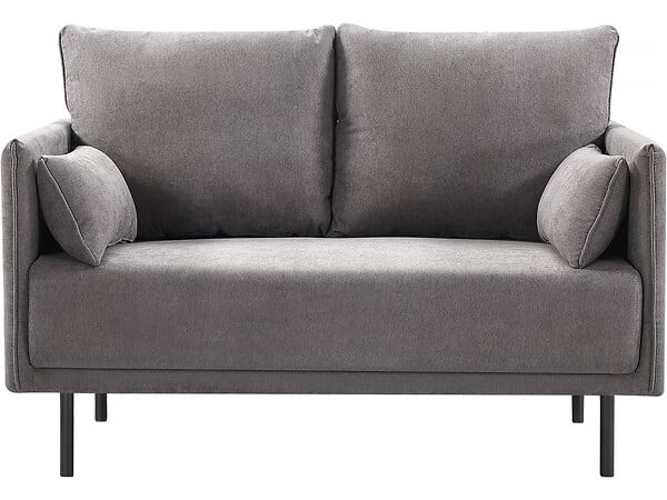 HABITAT ET JARDIN - Canapé fixe tissu "Rudy" - 132 x 78 x 88 cm - 2 places - Gris foncé - large