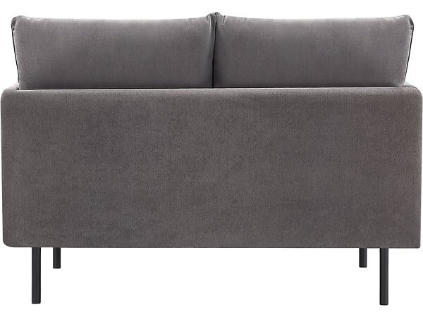 HABITAT ET JARDIN - Canapé fixe tissu "Rudy" - 132 x 78 x 88 cm - 2 places - Gris foncé - large