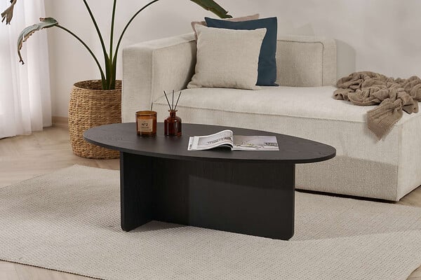 HABITAT ET JARDIN - Table basse en bois "Orba" - 120 x 65 x 40 cm - Bois Noir - large