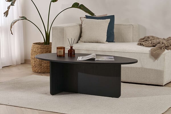 HABITAT ET JARDIN - Table basse en bois "Orba" - 120 x 65 x 40 cm - Bois Noir - large