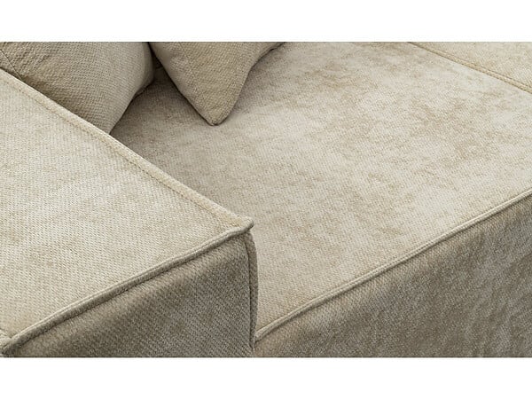 HABITAT ET JARDIN - Canapé droit modulable en tissu texturé "Lusso" - 3 places - Beige - large