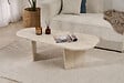 HABITAT ET JARDIN - Table basse en bois "Ovalis" - 130 x 65 x 40 cm - Travertin - vignette