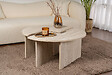 HABITAT ET JARDIN - Table basse en bois "Moira" - 90 x 90 x 41 cm - Travertin - vignette