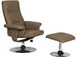 HABITAT ET JARDIN - Fauteuil relax + repose-pieds "Louis" - 1 place - Beige - vignette