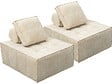 HABITAT ET JARDIN - Lot de 2 chauffeuses pour canapé modulables en tissu texturé "Velluto" - Beige - vignette