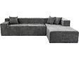 HABITAT ET JARDIN - Canapé d'angle en tissu texturé "Tessaro" - 4 places - Gris - vignette