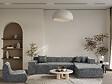 HABITAT ET JARDIN - Canapé d'angle en tissu texturé "Tessaro" - 4 places - Gris - vignette