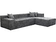 HABITAT ET JARDIN - Canapé d'angle en tissu texturé "Tessaro" - 4 places - Gris - vignette