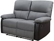 HABITAT ET JARDIN - Canapé relax "Lincoln" - 147 x 89 x 103 cm - 2 places - Noir / Gris foncé - vignette